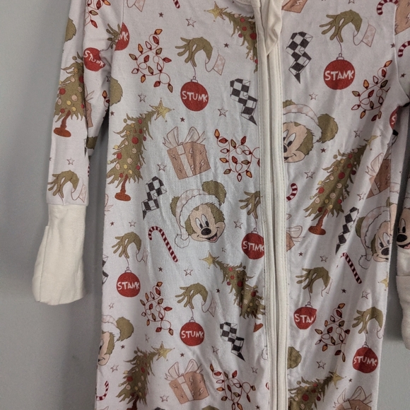 Magic Down Main 12-18 Months Bamboo Disney Grinch Pajamas One Piece - Picture 3 of 4